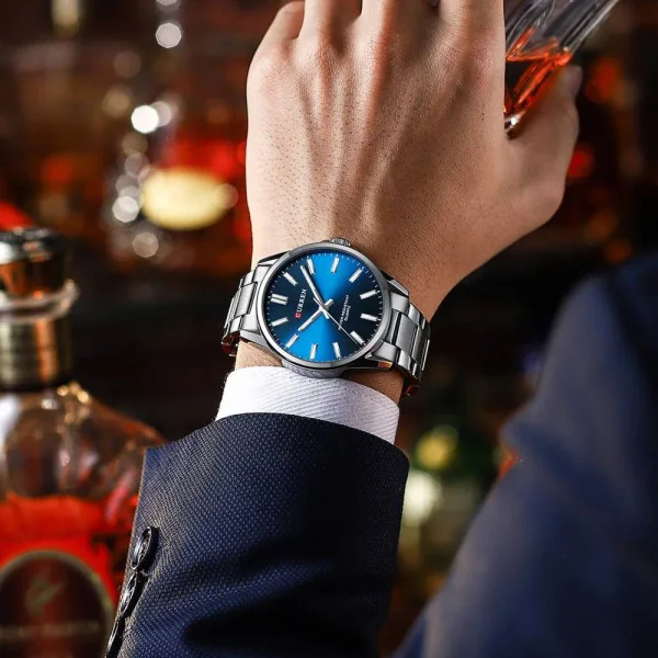 Мужские часы Curren 9090 Silver-Blue фото 4
