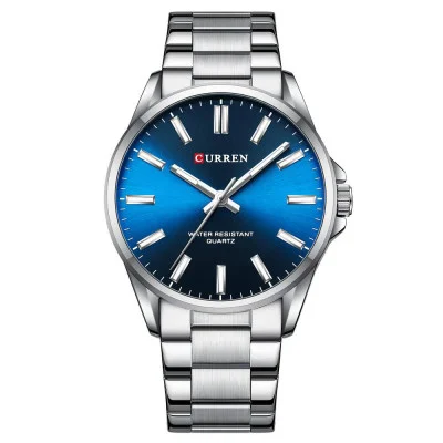 Мужские часы Curren 9090 Silver-Blue
