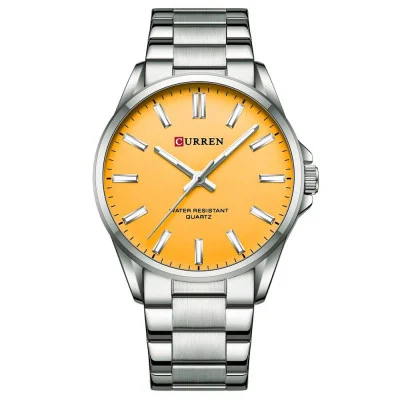 Мужские часы Curren 9090 Silver-Orange