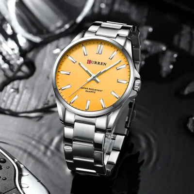 Мужские часы Curren 9090 Silver-Orange