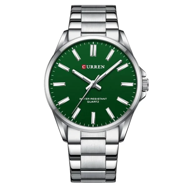 Мужские часы Curren 9090 Silver-Green фото 1