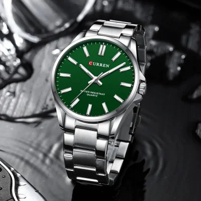 Чоловічий годинник Curren 9090 Silver-Green