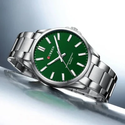 Чоловічий годинник Curren 9090 Silver-Green