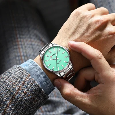 Чоловічий годинник Curren 9090 Silver-Tiffany