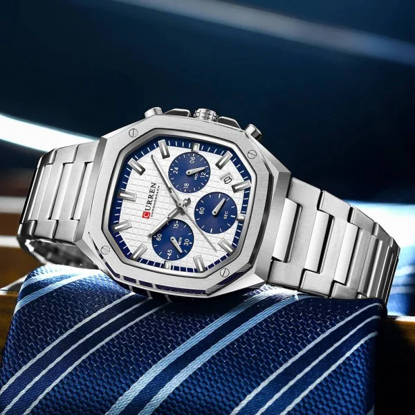 Мужские часы Curren 8459 Silver-White фото 3
