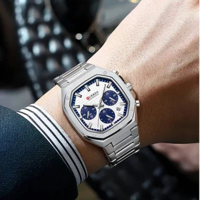 Чоловічий годинник Curren 8459 Silver-White