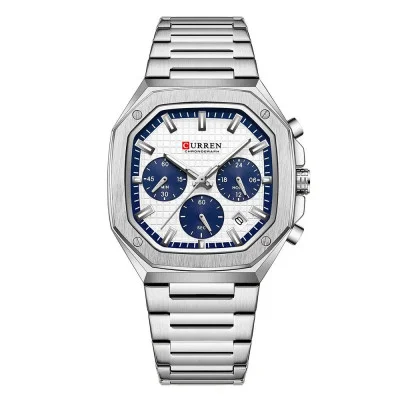 Чоловічий годинник Curren 8459 Silver-White