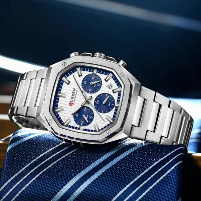 Чоловічий годинник Curren 8459 Silver-White