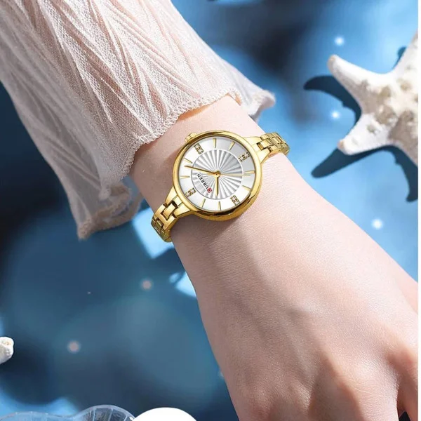 Жіночий годинник Curren 9097L Gold-White фото 4