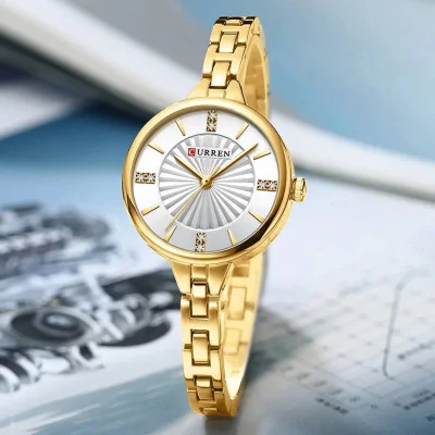 Женские часы Curren 9097L Gold-White