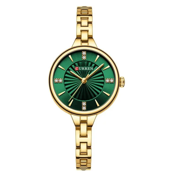 Жіночий годинник Curren 9097L Gold-Green фото 1