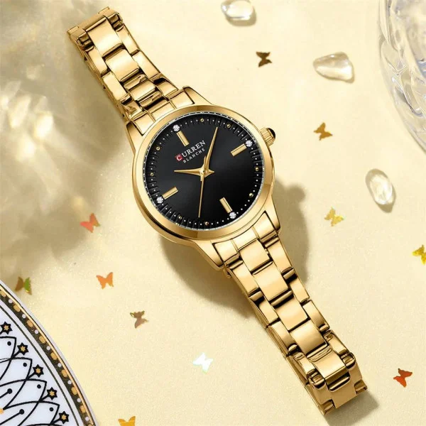 Жіночий годинник Curren 9094 Gold-Black фото 3