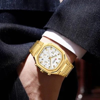 Мужские часы Curren 8459 Gold-White