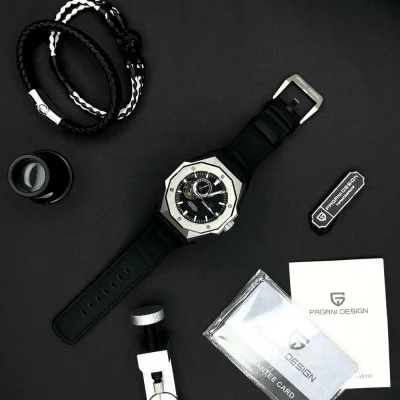 Мужские часы Pagani Design PD-YS010 Silver-Black