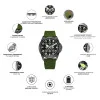 Патриотические наручные часы Awarder Embroidery Silver-Green Black Battery 10ATM фото 3
