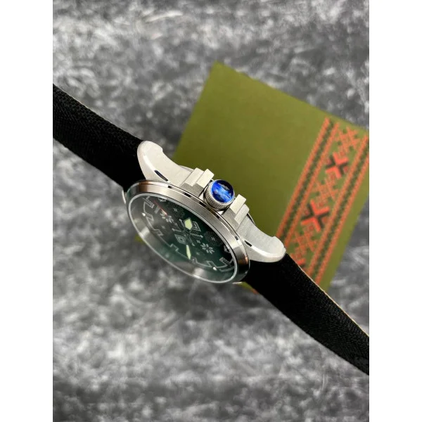 Патріотичний наручний годинник Awarder Embroidery Silver-Army Green Black Battery 10ATM фото 8