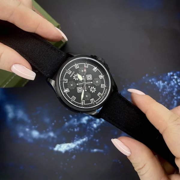 Патриотические наручные часы Awarder Embroidery Black-Army Green Black Battery 10ATM фото 6