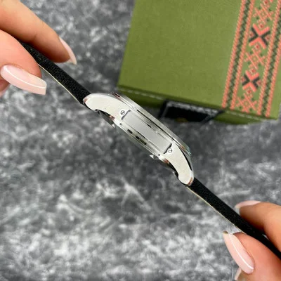 Патріотичний наручний годинник Awarder Embroidery Silver-Green Black Automatic 10ATM
