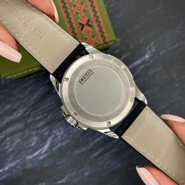 Патриотические наручные часы Awarder Embroidery Silver-Army Green Black Automatic 10ATM фото 10