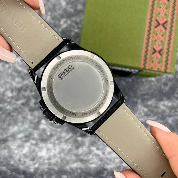 Патріотичний наручний годинник Awarder Embroidery Black-Green Black Automatic 10ATM фото 9