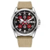 Патріотичний наручний годинник Awarder Embroidery Silver-Red Khaki Automatic 10ATM фото 2