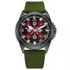 Патріотичний наручний годинник Awarder Embroidery Black-Red Green Battery 10ATM фото 2