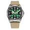 Awarder Embroidery Silver-Green Khaki Battery 10ATM