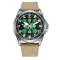 Awarder Embroidery Silver-Green Khaki Battery 10ATM
