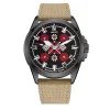 Патриотические наручные часы Awarder Embroidery Black-Red Khaki Battery 10ATM фото 2