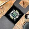 Патріотичний наручний годинник Awarder Embroidery Silver-Green Green Automatic 10ATM фото 8