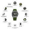 Патриотические наручные часы Awarder Embroidery Black-Red Green Automatic 10ATM фото 3