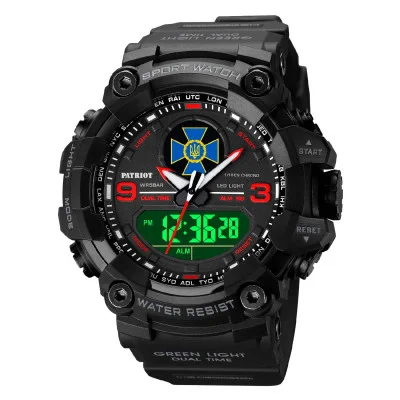 Наручные часы Patriot 001RDSBU СБУ Черные с красным + Коробка.