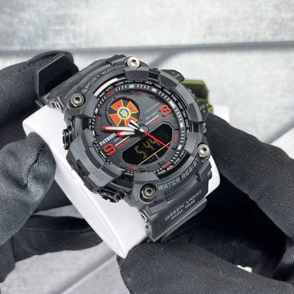 Годинник наручний Patriot 001RDDSNS ДСНС Чорні з червоним + Коробка. фото 3
