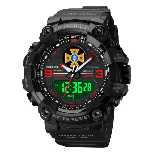 Годинник наручний Patriot 001RDDSNS ДСНС Чорні з червоним + Коробка. фото 6