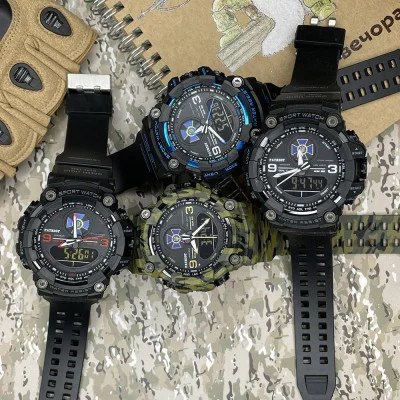 Часы наручные Patriot 001BUSBU СБУ Черные с синим + Коробка.