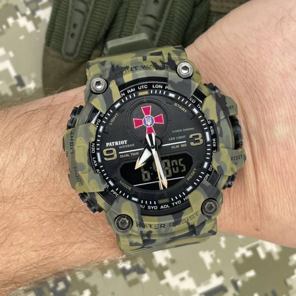 Годинник наручний Patriot 001CMGRZSU ЗСУ Зелений камуфляж + Коробка. фото 5