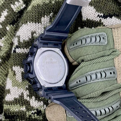 Часы наручные Patriot 001BUDZSU ВСУ Черные с синим + Коробка.
