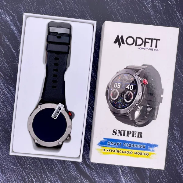 Розумний годинник Modfit Sniper Black-Silver 36 мм. фото 23