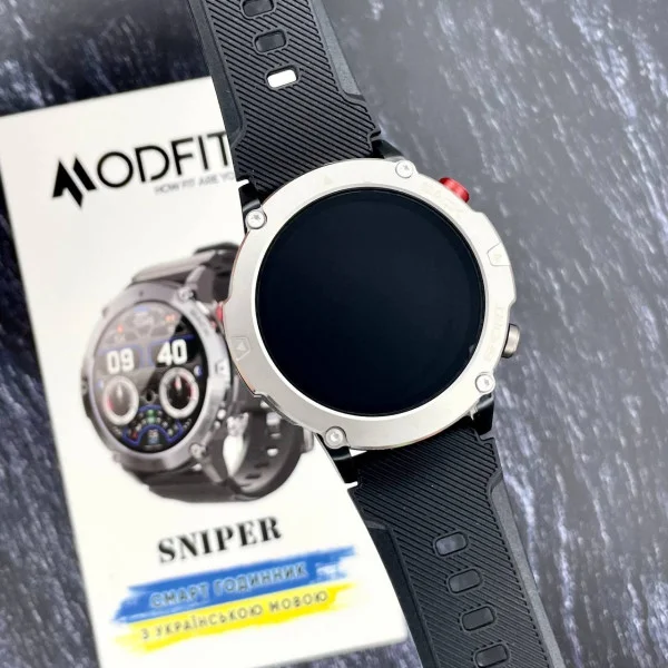 Розумний годинник Modfit Sniper Black-Silver 36 мм. фото 24