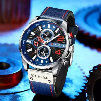Чоловічий годинник Curren 8393 Silver-Blue
