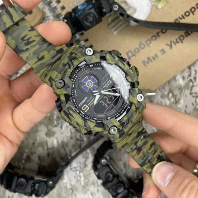 Часы наручные Patriot 001CMGRSBU СБУ Зеленый камуфляж + Коробка.