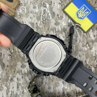Часы наручные Patriot 001BUPO Полиция Черные с синим + Коробка