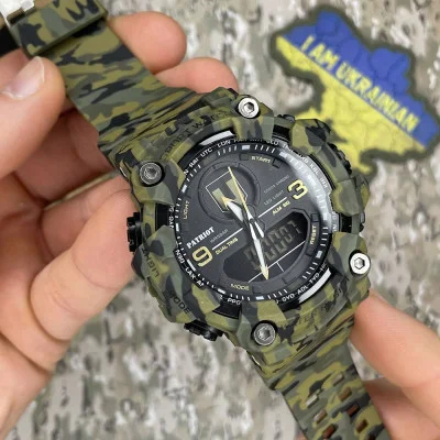 Часы наручные Patriot 001CMGRTRO ТРО Зеленый камуфляж + Коробка.