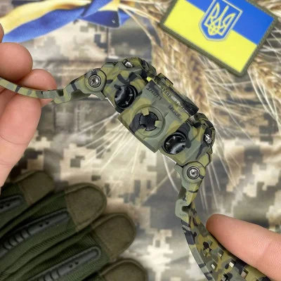 Часы наручные Patriot 001CMGRUAGD Трезубец золото Зеленый камуфляж + Коробка.