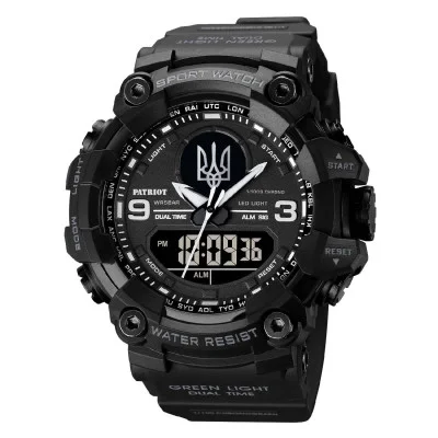 Часы наручные Patriot 001BKUASI Тризуб серебро Черные