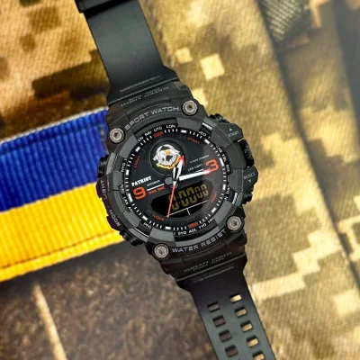 Часы наручные Patriot 001RDSSO ССО Черные с красным + Коробка