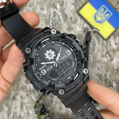 Часы наручные Patriot 001BKPO Полиция Черные + Коробка.