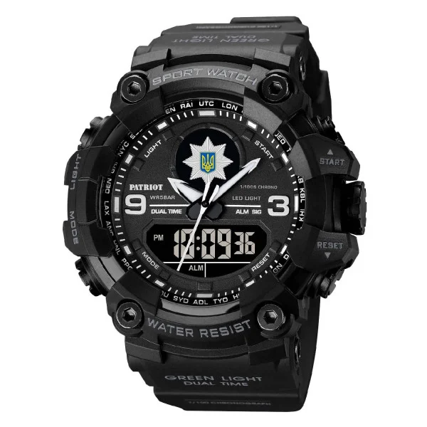 Часы наручные Patriot 001BKPO Полиция Черные + Коробка. фото 6