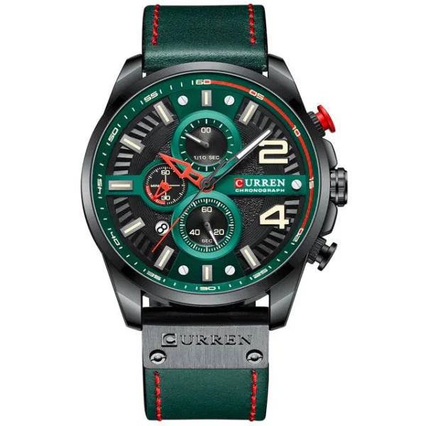 Чоловічий годинник Curren 8393 Green фото 1