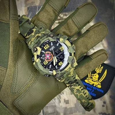 Часы наручные Patriot 002CMGRSU ВСУ Зеленый камуфляж + Коробка